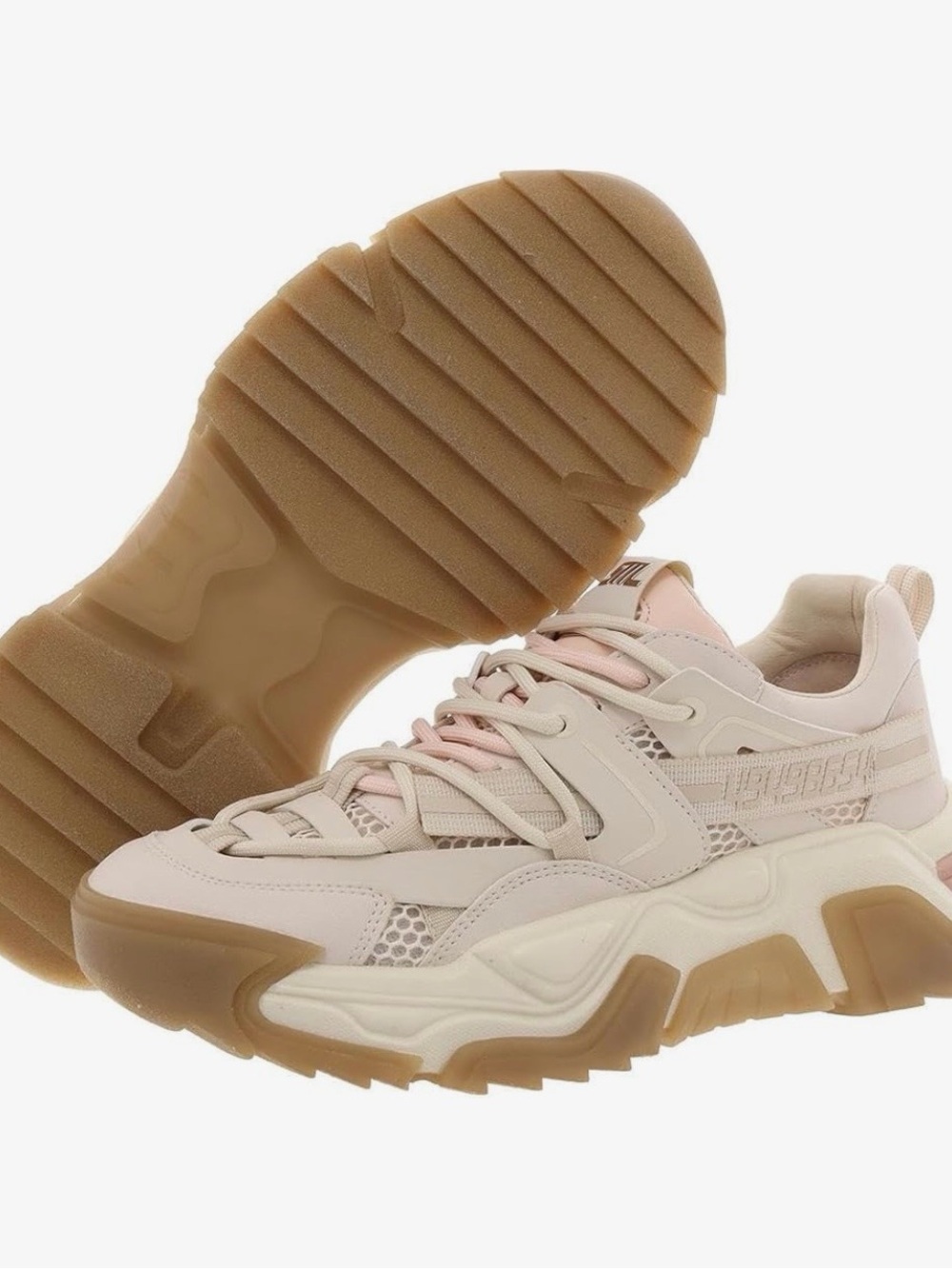 Steve Madden Layered Chunky Sneakers in Cream/Pink